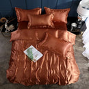 Axyaa Silk-Like Satin Hotel Duvet Cover Set - Queen Size Luxe Comforter Bedding