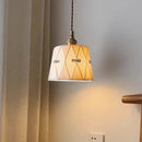 Axyaa White Ceramic LED Pendant Lamp, Luxury Japan Style Hanging Light