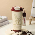 Axyaa 500ml Stainless Steel Vacuum Insulated Coffee Cup Straw Mug