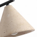 Axyaa LED Wall Lamp Switch Yellow Travertine Stone Black Iron Wabi Sabi Light