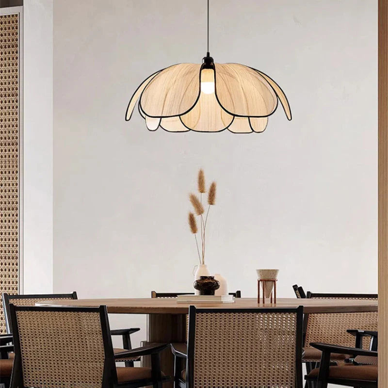 Axyaa Nordic Fabric Ceiling Chandelier LED Pendant Lights for Home Lighting