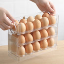 Axyaa 3-Layer Flip Egg Storage Rack for Fridge - Space Saver Egg Organizer Shelf