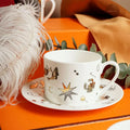 Axyaa Gold-plated Face Animal Ceramic Coffee Cup | Fine Bone Teacup | Home Decor & Gift