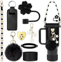 Axyaa 7/8pcs Cup Set: Handle Strap, Boot, Straw Cover, Charms for 40oz 30oz Tumbler