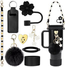 Axyaa 7/8pcs Cup Set: Handle Strap, Boot, Straw Cover, Charms for 40oz 30oz Tumbler
