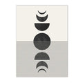 Axyaa Abstract Black Sun Moon Geometry Boho Art Canvas Painting