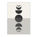 Axyaa Abstract Black Sun Moon Geometry Boho Art Canvas Painting