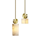 Axyaa Geometric Marble Pendant Light: Modern Minimalist Chandelier for Living Room