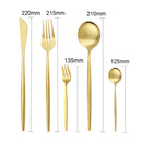 Axyaa Matte Gold Stainless Steel Cutlery Set 40Pcs