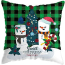 Cute Santa Claus Snowman Print Pillowcase for Axyaa Christmas Party Decor