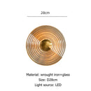 Axyaa Nordic Glass Wall Lamp Circular Bedroom Study Corridor Lighting
