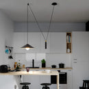 Axyaa Industrial Pulley Pendant Lights for Home Living Dining Kitchen