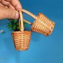 Axyaa Mini Braid Flower Baskets with Handle for Wedding Decor or Gift Baskets