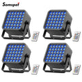 Axyaa 4PCS 36W RGBWA+UV LED Par Light Set with Remote Control for Stage Effects