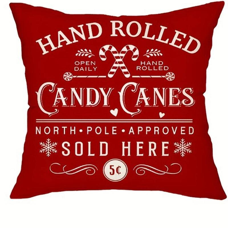 Axyaa Gingerbread Bakery & Candy Cane Christmas Pillowcase Room Sofa Decor Suite