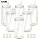 Axyaa 16oz Double Wall Plastic Straw Water Bottles Insulated DIY Drinkware Party Cup