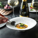 Axyaa Striped Ceramic Plate Set for Molecular Cuisine and Restaurant Tableware