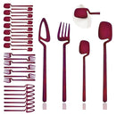 Axyaa 8-Piece Black Stainless Steel Dinnerware Set Kitchen Flatware Cutlery Party Bar Set.