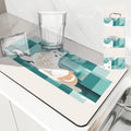 Watercolor Dog Drying Mat by Axyaa - Absorbent Kitchen Draining Pad for Faucet
