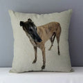 Axyaa Greyhound Printed Linen Cushion Cover - 45x45cm Square Sofa Bed Pillow