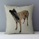 Axyaa Greyhound Printed Linen Cushion Cover - 45x45cm Square Sofa Bed Pillow
