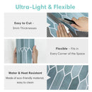 Axyaa PVC Prismatic Wall Panels - Set of 10, Easy Install Waterproof Tile Stickers
