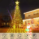 Solar Christmas Star Waterfall Light by Axyaa: 8 Modes, Waterproof for Party Garden Christmas Decor