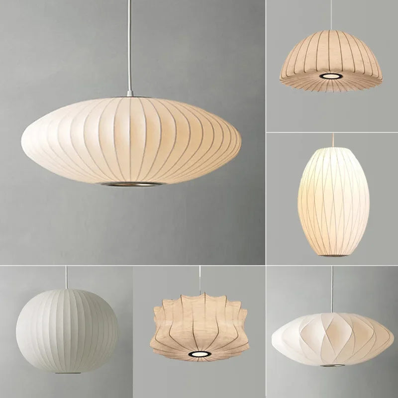 Axyaa Silk LED Pendant Lights - Minimalist Nordic Design Chandelier