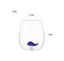 Axyaa Cute Cartoon Glass Juice Cup 14oz Unique Transparent Household Drinkware