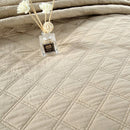 Axyaa Oversize Queen Floral Embroidered Quilt Set 3-Piece Reversible Diamond Pattern