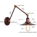 Axyaa Rustic Vintage LED Wall Lamps Pull Chain Switch for Stair Light Fixtures