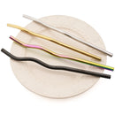 Axyaa Stainless Steel Wavy & Straight Drinking Straws Set for Cocktails & Bubble Tea