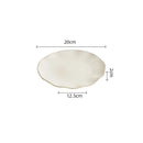 Axyaa Beige Ceramic Irregular Plate Set - Creative Molecular Cuisine Tableware