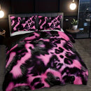 Axyaa Pink Leopard Abstract Print Duvet Cover Set for Soft and Comfortable Bedding