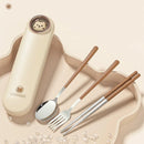 Axyaa Kawaii Cutlery Set: Spoon, Fork, Chopsticks in Case