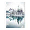 Snow House Nordic Canvas Wall Art by Axyaa for Living Room Decor