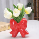 Ceramic Bowknot Vase for Flower Arrangement by Axyaa