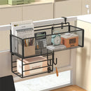 Axyaa Double Basket Mail Organizer with Key Hooks for Entryway/Home/Office