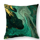 Malachite & Gold Marbled Pattern Pillow Covers by Axyaa - Sofa, Bedroom, Car