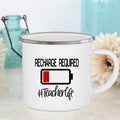 Axyaa Teacher's Enamel Mug - Creative Coffee Cup for School or Home
