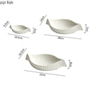 Axya Ceramic Double Layer Plate Set for Sushi, Desserts, Snacks, Salad - Unique Tableware