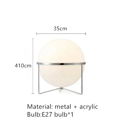 Axyaa Chrome Metal Acrylic Ball Floor Lamp White - Stylish Living Room Decor