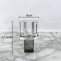 Axyaa Geometric Glass Vase with Artificial Flowers - Modern Decor & Crystal Vases