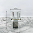 Axyaa Geometric Glass Vase with Artificial Flowers - Modern Decor & Crystal Vases