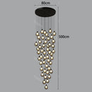 Axyaa Crystal Chandelier Stair Pendant Living Room Lighting