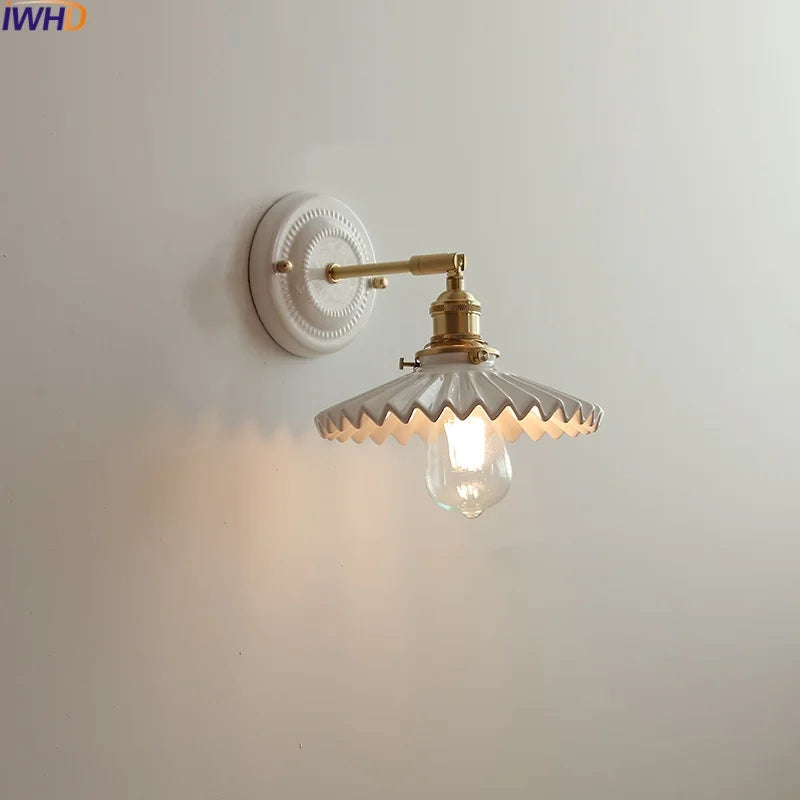 Axyaa Nordic Ceramic LED Wall Lights for Bedroom Living Room Decoration