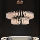 Axyaa Crystal Flower Chandelier - Minimalist Style for Living Room, Bedroom, and Hall