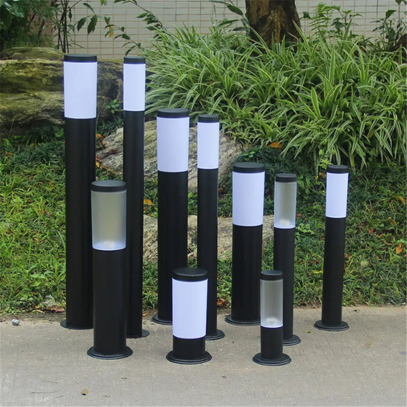 Axyaa Black Silver Bollard Landscape Path Light for Outdoor Garden Decoration