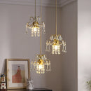 Axyaa Crystal 3-Head Pendant Lamp: Elegant Restaurant & Bar Lighting