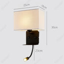 Axyaa LED Fabric Wall Light with USB Charging Port and Adjustable Angle